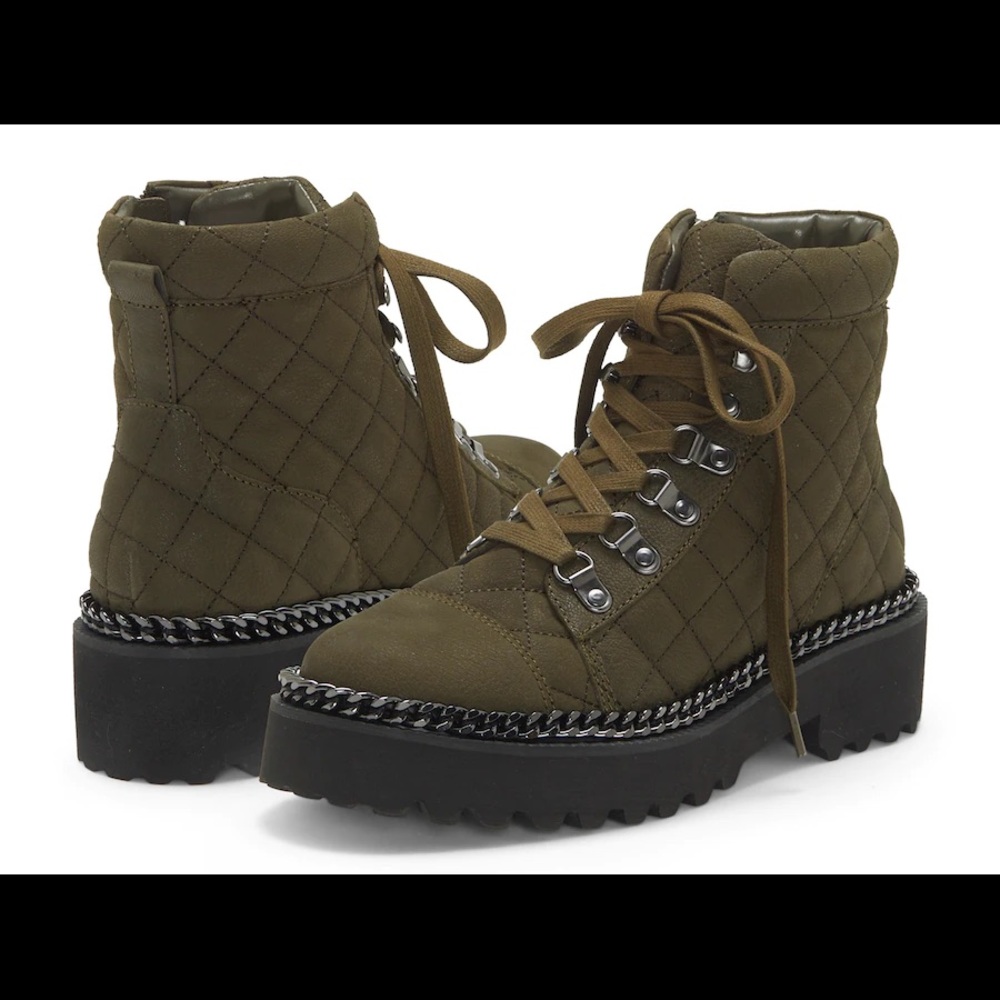 Olive Green - Vince Camuto - Maissa Quilted Combat Boot